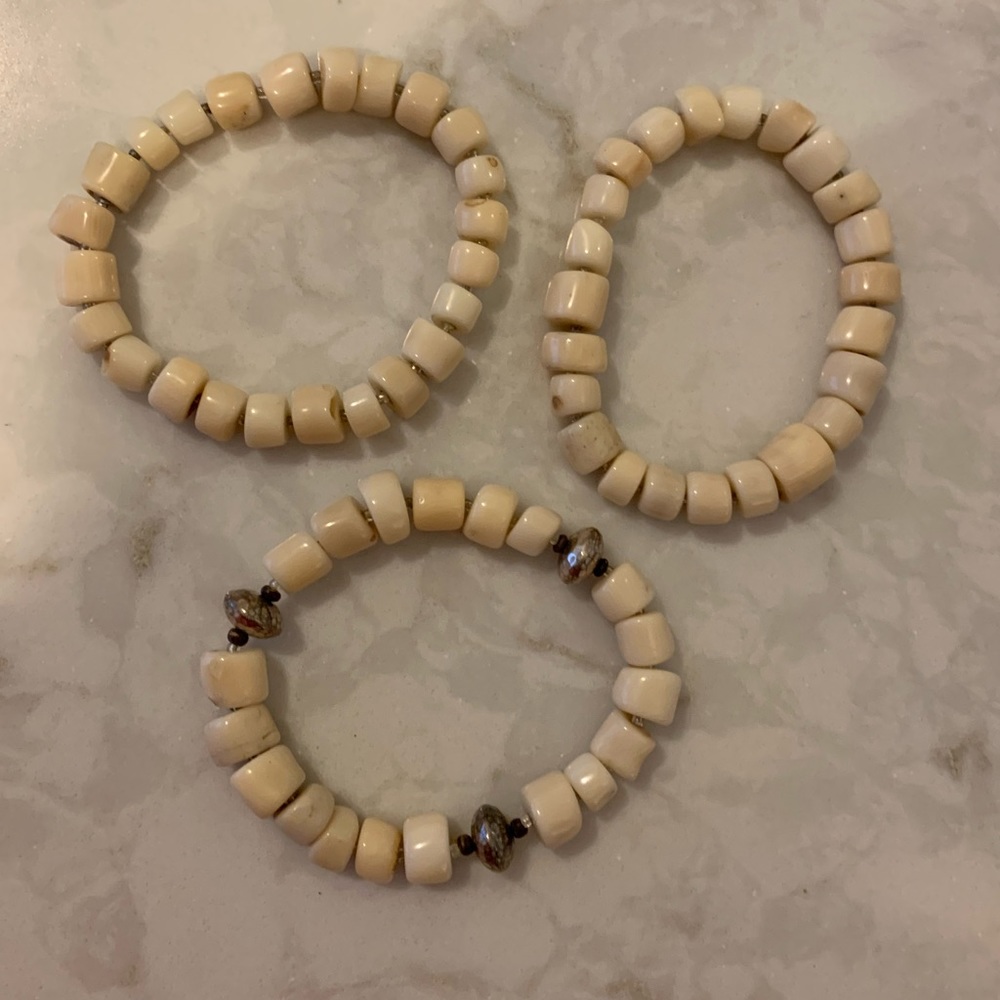 Silpada 3 Bamboo Coral Stretch Bracelets B1512